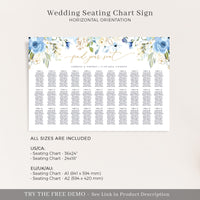 AZZURRA Printable Seating Chart Template