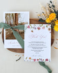 APRIL Floral Wedding Thank You Card Printable