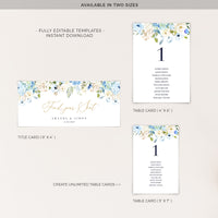 AZZURRA wedding Seating Cards Template