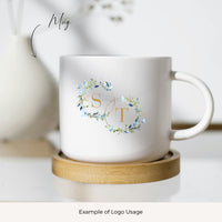 AZZURRA Floral Wedding Logo Template