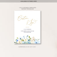 AZZURRA Small Wedding Sign Template