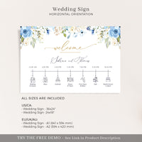 AZZURRA Wedding Timeline Sign Template