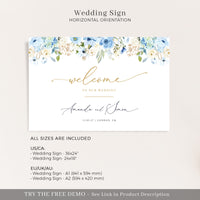 AZZURRA Wedding Ceremony Sign Template