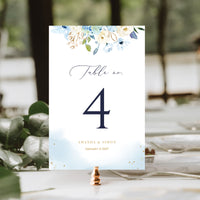AZZURRA Printable Table Numbers for Wedding