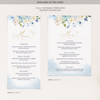 AZZURRA Wedding Menu Template