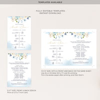 AZZURRA Wedding Ceremony Program Fans Template