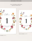 APRIL Wedding Table Numbers Printable