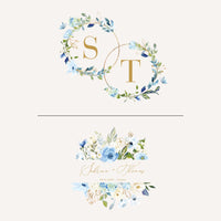 AZZURRA Floral Wedding Logo Template