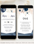 Antea | Blush Navy Electronic Wedding Invitation