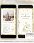 White & Gold Passport Wedding Invitation Video Template