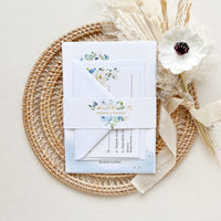 AZZURRA Dusty Blue Wedding Invitation Suite Template