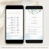 Azzurra | Dusty Blue Electronic Wedding Invitation