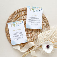 AZZURRA Dusty Blue Wedding Invitation Suite Template