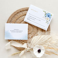 AZZURRA Dusty Blue Wedding Invitation Suite Template