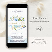 Azzurra | Light Blue Bridal Shower Invitation Evite