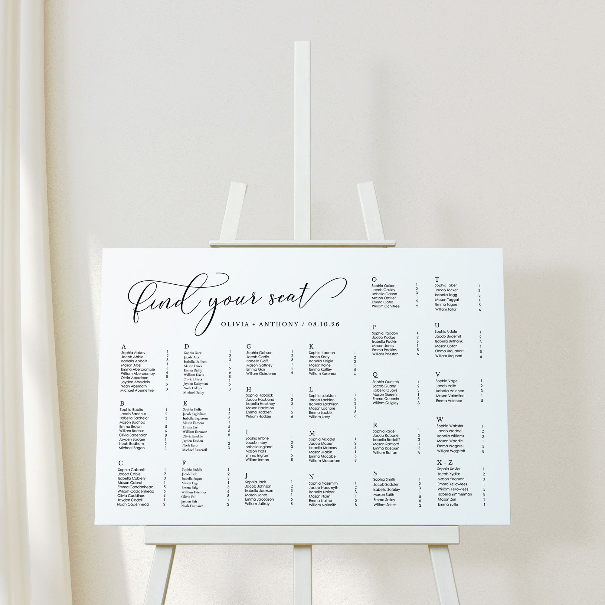 Staples wedding seating chart 60 photos