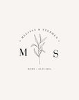 ZINNIA Botanical Wedding Logo with Initials