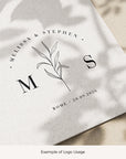 ZINNIA Botanical Wedding Logo with Initials