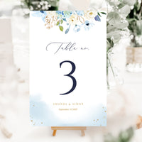 AZZURRA Printable Table Numbers for Wedding