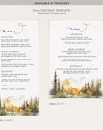 ARNA Fall Mountain Wedding Table Menu Cards