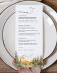 ARNA Fall Mountain Wedding Table Menu Cards