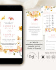 JUNE Flower Wedding Invitation Digital with Rsvp
