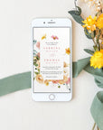 JUNE Flower Wedding Invitation Digital with Rsvp