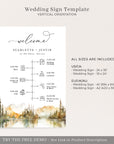ARNA Fall Mountain Wedding Order of Event Sign Printable