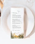 ARNA Fall Mountain Wedding Table Menu Cards