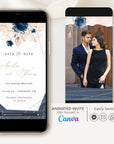 ANTEA Blush & Navy Animated Save the Date Video Template