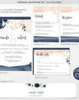 Antea | printable wedding invitations with RSVP