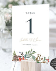 Natalia | Christmas Wedding Table numbers Template