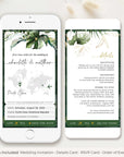 PALMA Tropical Wedding Boarding Pass Wedding Invitation Evite