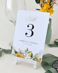 Marisol | Sunflowers Wedding Table Numbers Template
