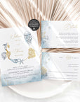 Marina | Beach Wedding Invitation Set Template