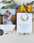 Marisol | Printable Sunflowers Wedding Thank You Cards With Photo