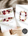 Rosita | Blush & Burgundy Wedding Invitation Template