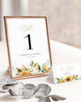 Marisol | Sunflowers Wedding Table Numbers Template