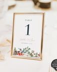 Natalia | Christmas Wedding Table numbers Template