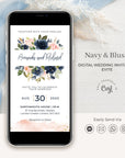 Antea | Blush Navy Floral Digital Wedding Invitation