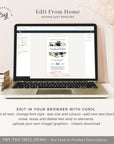 Antea | Blush Navy Floral Digital Wedding Invitation