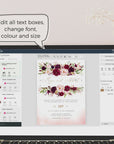 Rosita | Blush & Burgundy Wedding Invitation Template