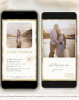 White & Gold Passport Save The Date Video Template