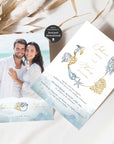 Marina | Beach Wedding Invitation Set Template