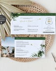 Palma | Tropical Ticket Boarding Pass Wedding Invitation Template