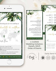 PALMA Tropical Wedding Boarding Pass Wedding Invitation Evite