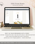 Marisol | Sunflowers Wedding Table Numbers Template