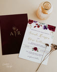 Rossella | Burgundy Wedding Invitation Set Printable
