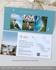 Mira | Boarding Pass Tropical Wedding Invitation Template