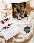 Rosita | Blush & Burgundy Wedding Invitation Template